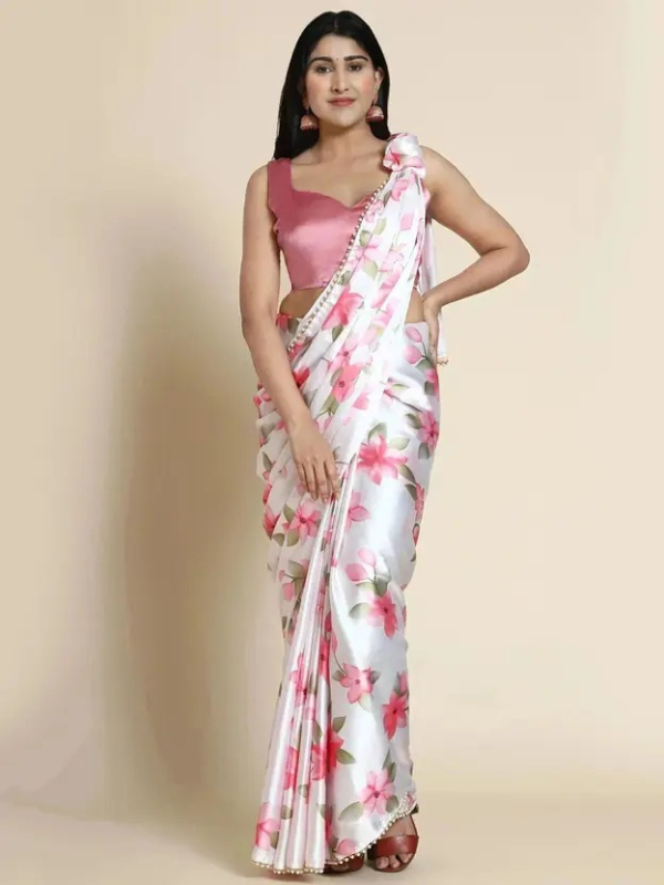 Digital Print Bollywood Satin Saree